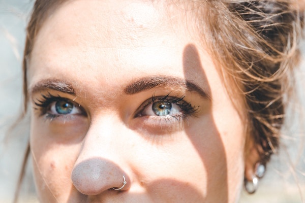 Woman with nose piercing