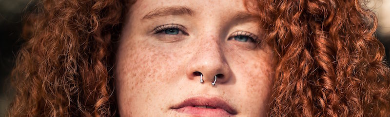 redhead with septum piercing