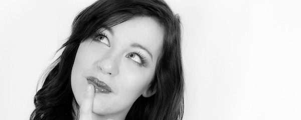 girl is thinking (black and white)