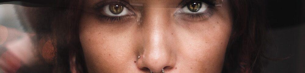 Woman with a medusa piercing