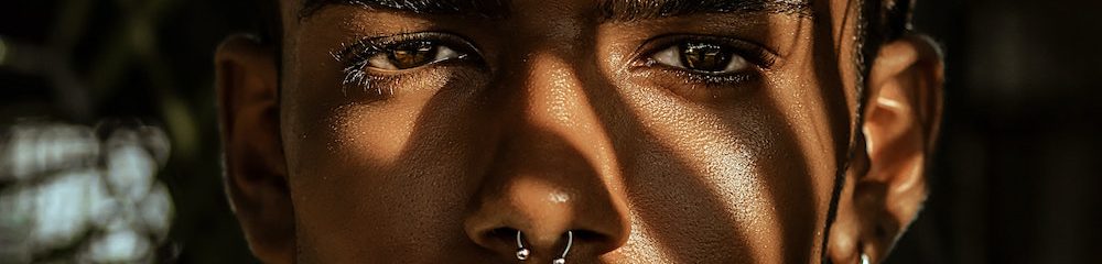 man with a septum piercing