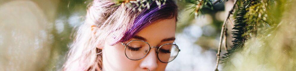 Woman with septum piercing