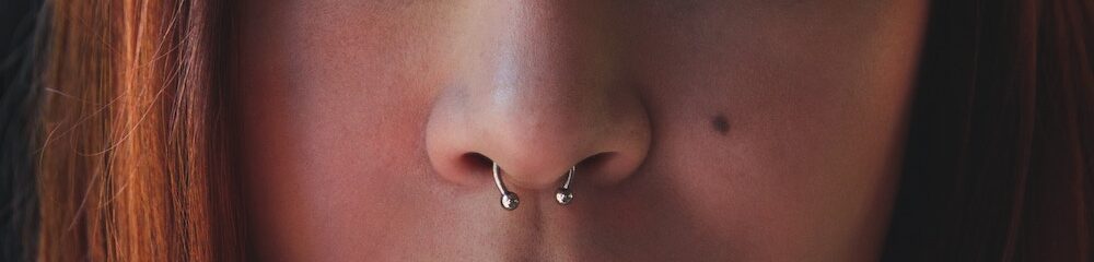 Close up of Septum piercing