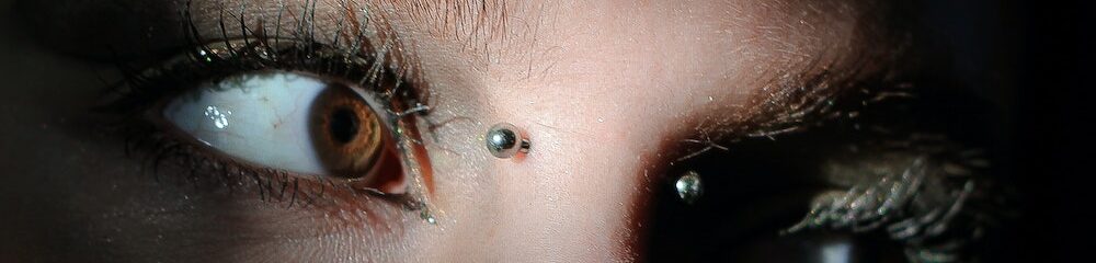 Woman with bridge piercing