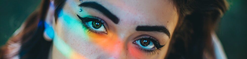 Woman with eyebrow piercing